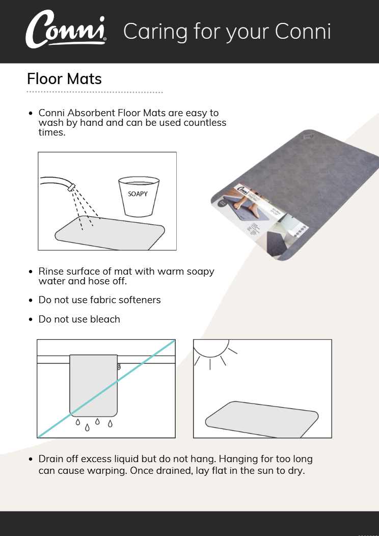 Conni Floor Mat Care Instructions