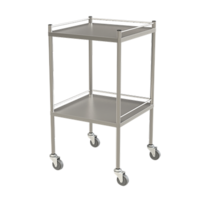 Instrument Trolley 2 Shelves & Rails 80cm(W)x50cm(D)x90cm(H)
