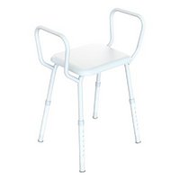 K care Shower Stool with arms and Plastic Seat