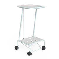 Linen Trolley, Single, Foot Operated Lid - White powder coated