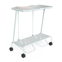 Linen Trolley, Double, Foot Operated Lid - Powder coated