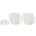 Homecraft Two Handled Mug, 270ml, Pair, with Spout and Splash Lids 