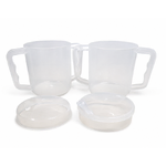 Homecraft Two Handled Mug, 270ml, Pair, with Spout and Splash Lids 