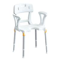 King Shower Chair with Cutout - Back & Armrests