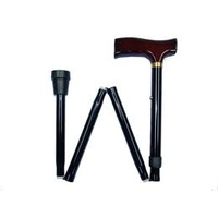 Walking Stick T Handle Folding (Wooden Grip)