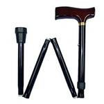 Walking Stick T Handle Folding (Wooden Grip)