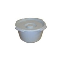 Commode pan with lid and handle
