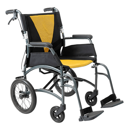 Aspire Vida Folding wheelchair- Attendant Propelled[Colour: Mustard][Seat Width: 400mm]