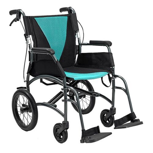Aspire Vida Folding wheelchair- Attendant Propelled[Colour: Teal][Seat Width: 450mm]