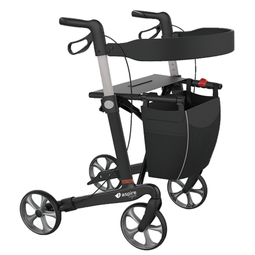Aspire Vogue Carbon Fibre Seat Walker [Size: Medium] [Colour: Black]