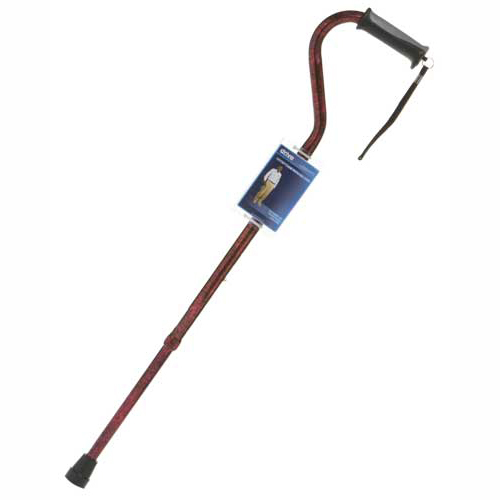 Swan Neck Walking Stick With Soft Grip [Colour: Red]