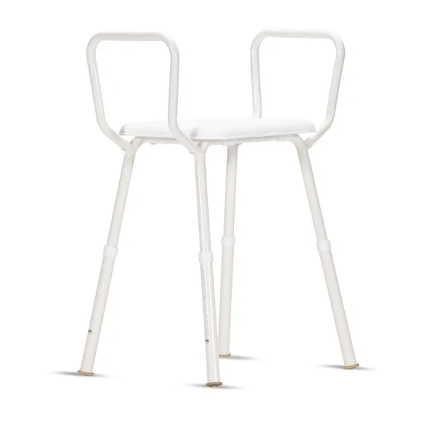 K care Shower Stool with arms and Plastic Seat