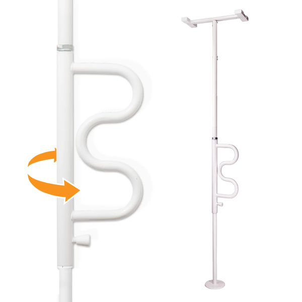 Wonder Pole Plus(Security Pole Curved Grab Bar) [Colour: White]