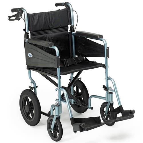 Escape Wheelchair, Transit Attendant Propelled, Standard, [Colour: Silver Blue]
