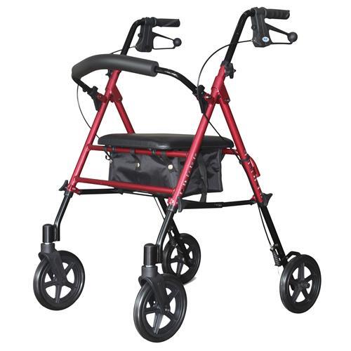 Days Heavy Duty Rollator-Seat Height Adjustable[Colour: Red]