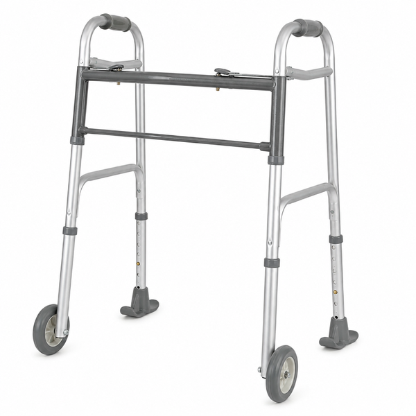 PCP Walking Frame Side Folding with wheels and ski glides