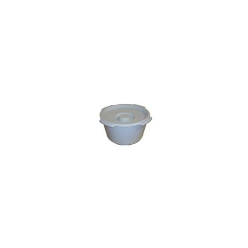 Commode pan with lid and handle